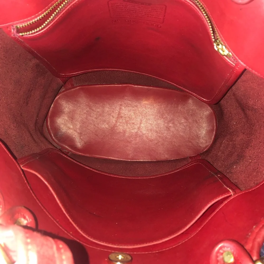 VINTAGE COACH Legacy Red Glove Tanned Leather Large Shopper Tote Bag 9090 COA